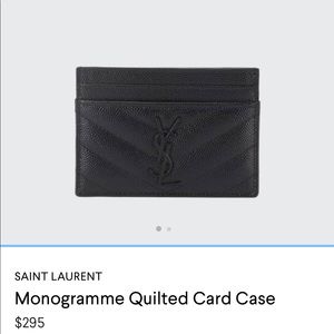SAINT LAURENT
Monogramme Quilted Card Case